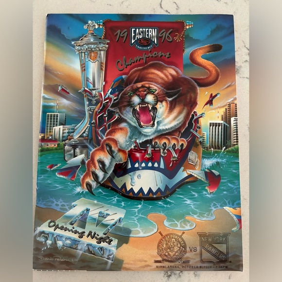 1996 Florida Panthers hockey team opening night program - Picture 1 of 1